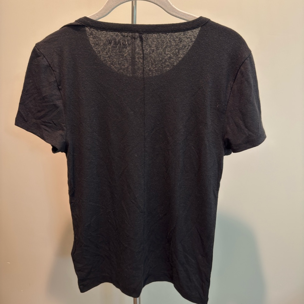 J. Crew Stretch Linen-Blend Black Crewneck T-Shirt (Style #BY415) – Size M